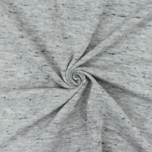 Gray-Black Spots Texture Slubbed Jersey Knit Fabric