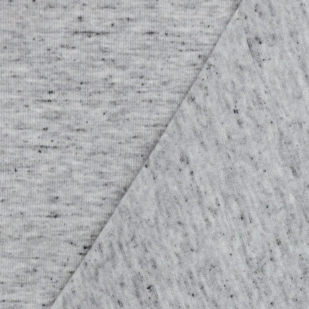 Gray-Black Spots Texture Slubbed Jersey Knit Fabric