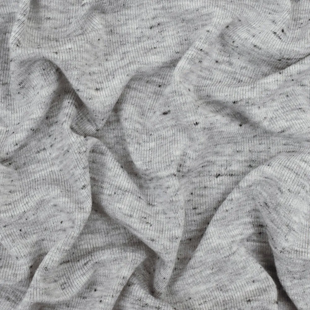 Gray-Black Spots Texture Slubbed Jersey Knit Fabric