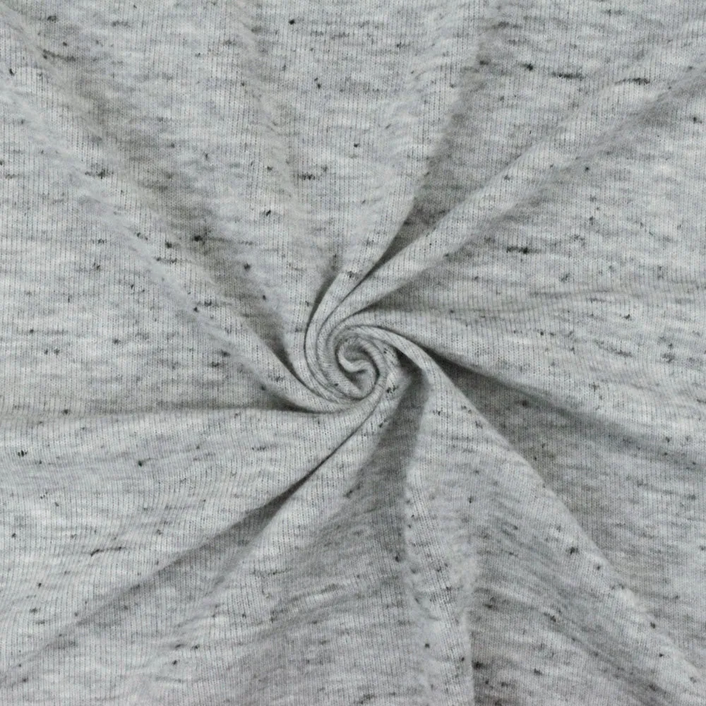 Gray-Black Spots Texture Slubbed Jersey Knit Fabric