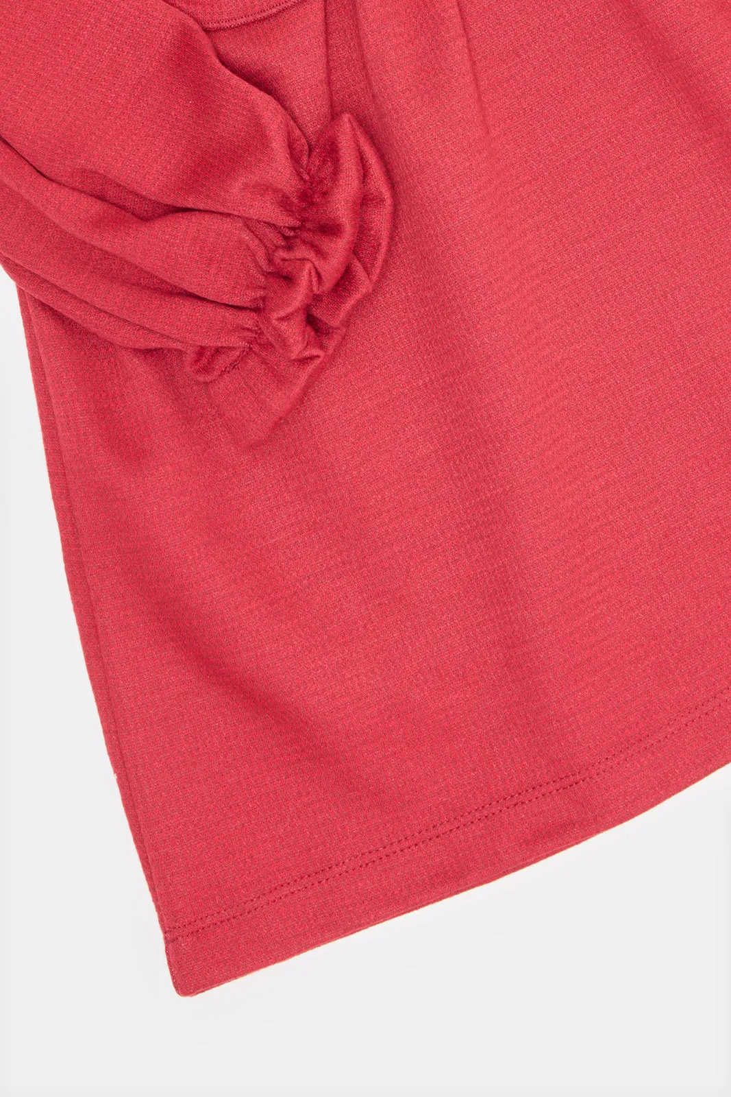 Infant Girls Burgundy Jacquard Dress