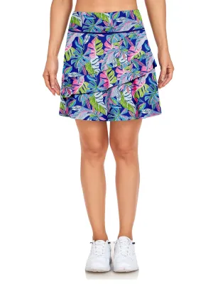 Ladies Women's Active Skort with Pocket-✨ Large Colorful Leaves 20'' Knee Length Tennis Skirts Athletic Long Golf Skorts Skirts with Inner Shorts Pockets