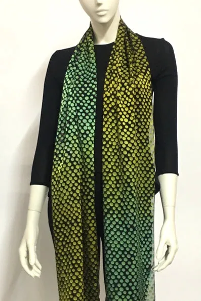 Large Dots Satin Scarf in Tourmaline