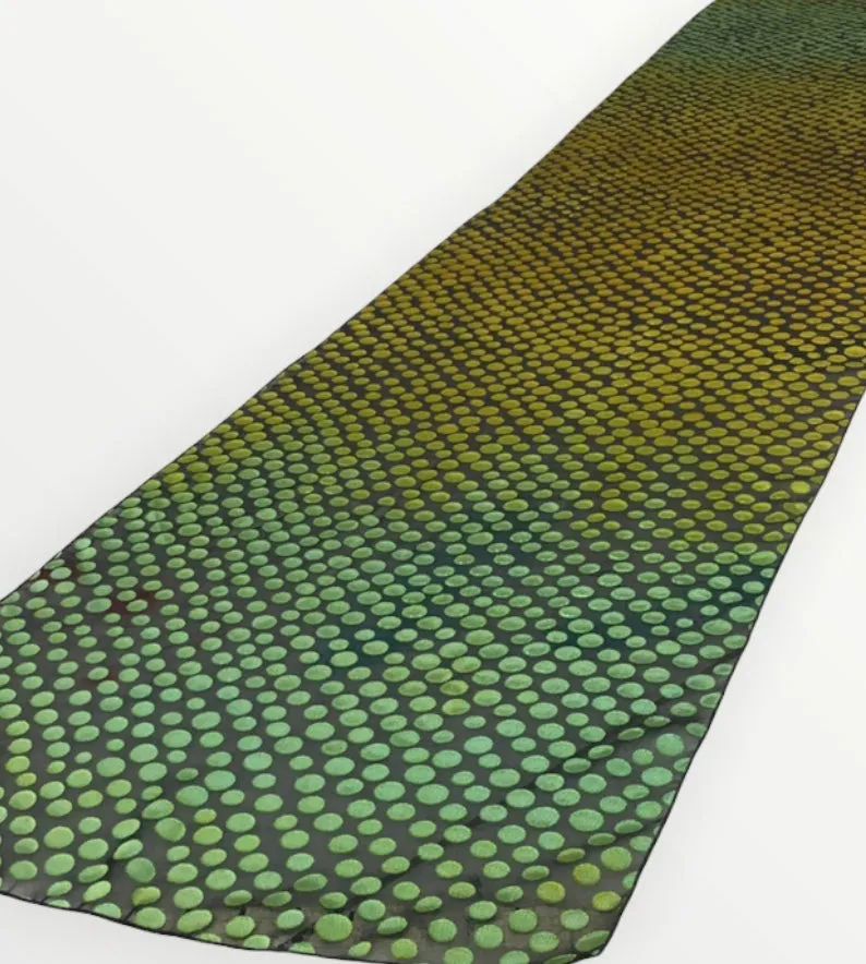 Large Dots Satin Scarf in Tourmaline