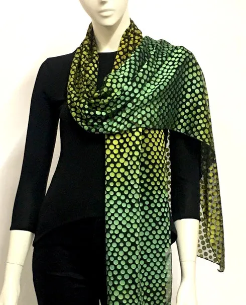 Large Dots Satin Scarf in Tourmaline