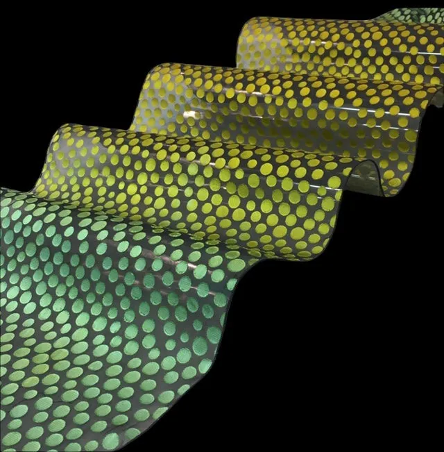 Large Dots Satin Scarf in Tourmaline