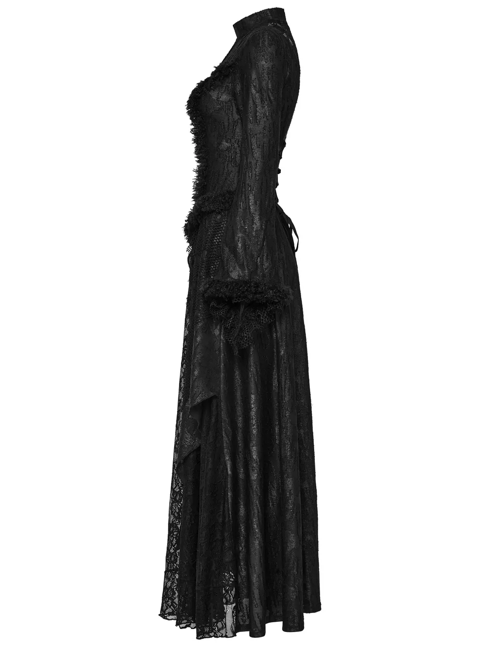 Layered Lace Gothic Elegance Long Slim Fit Dress
