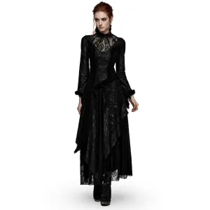 Layered Lace Gothic Elegance Long Slim Fit Dress