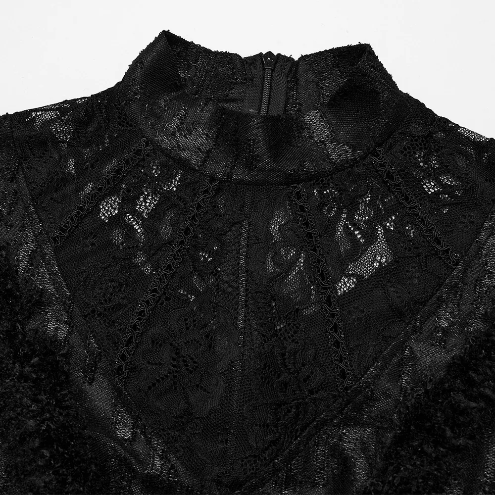 Layered Lace Gothic Elegance Long Slim Fit Dress