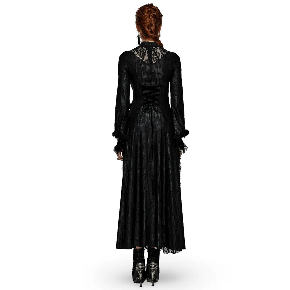 Layered Lace Gothic Elegance Long Slim Fit Dress