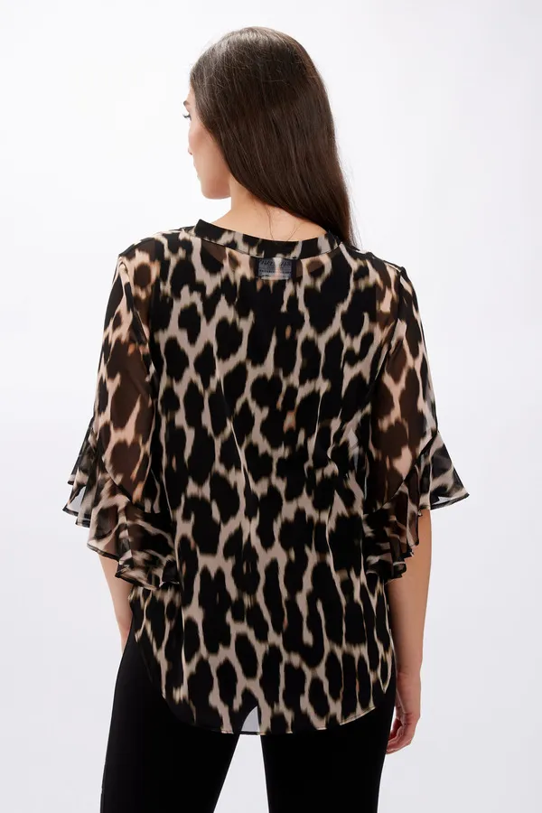 Leopard Print Chiffon Blouse