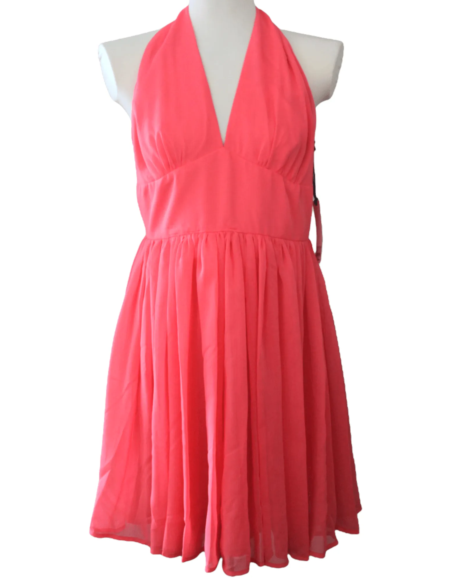 Light Spring Tangerine Chiffon Halter Dress