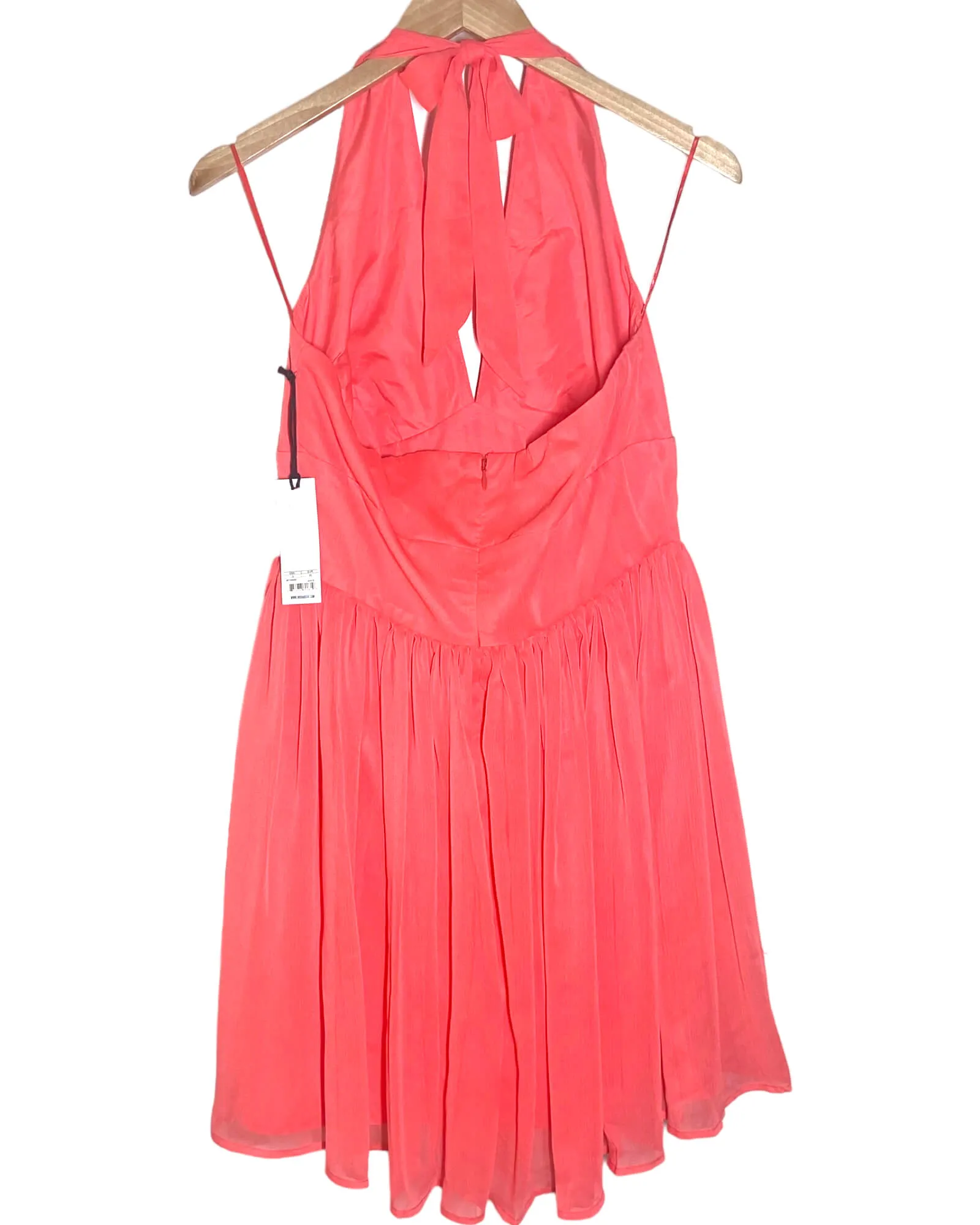 Light Spring Tangerine Chiffon Halter Dress