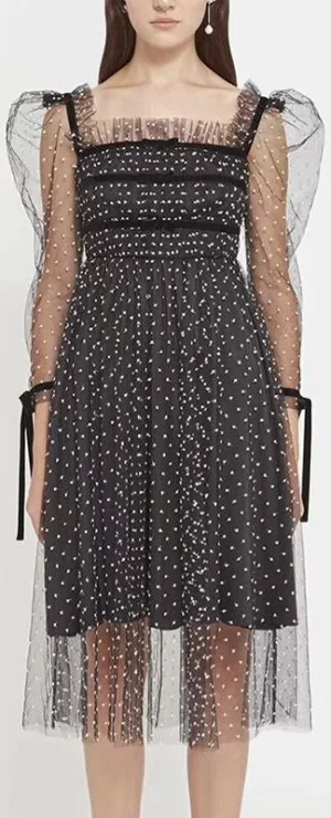 'Lily Rose' French Dotted Tulle Dress