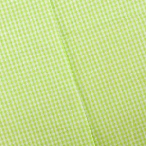 Lime Green/White Cotton Micro Gingham Shirting Fabric