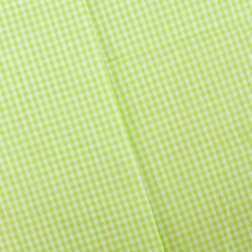 Lime Green/White Cotton Micro Gingham Shirting Fabric