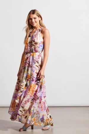 Lyra Lined Maxi Dress with Embellished Keyhole Neck - TRIBAL 879O-4073-0872