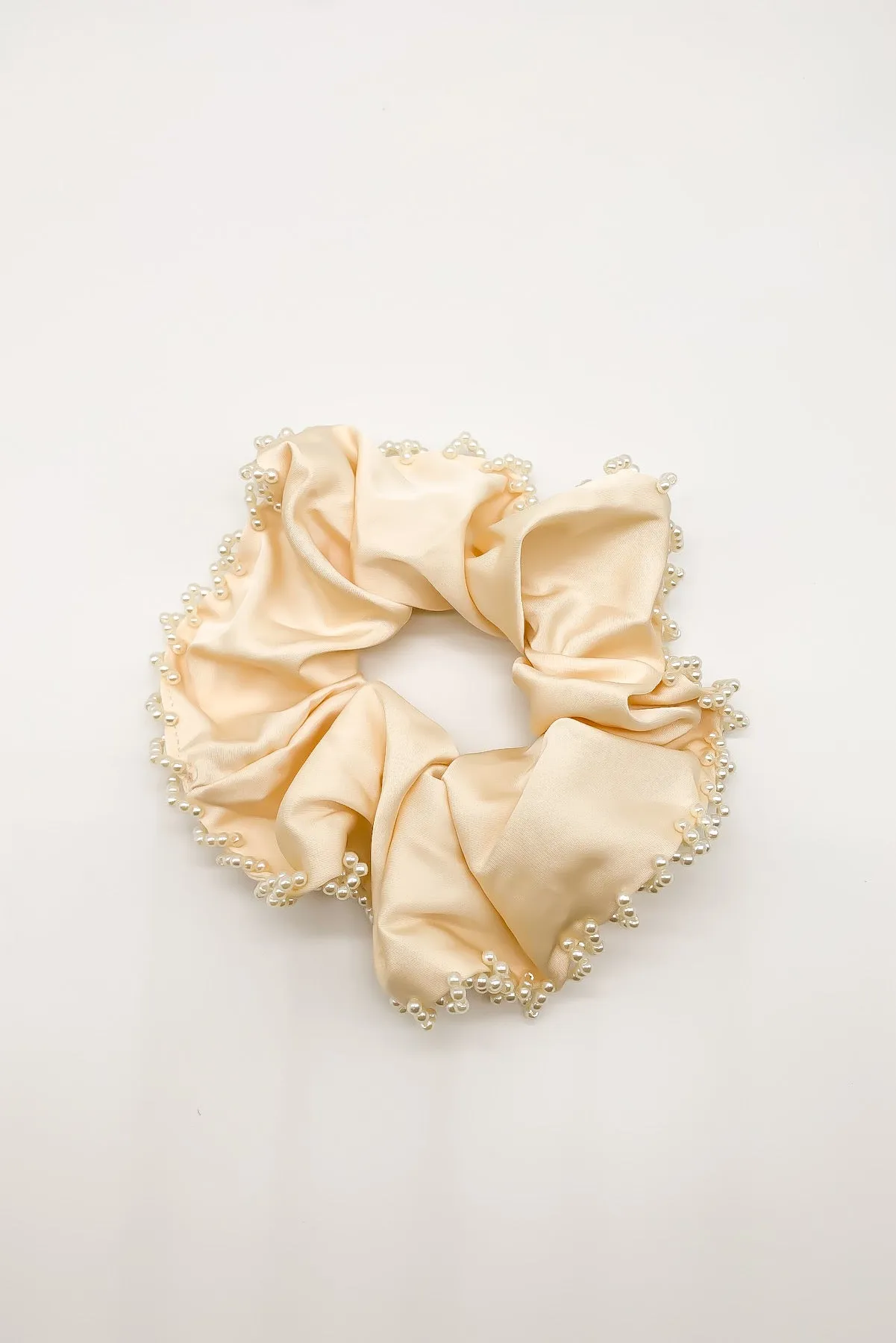 Mabel Pearl Satin Scrunchie