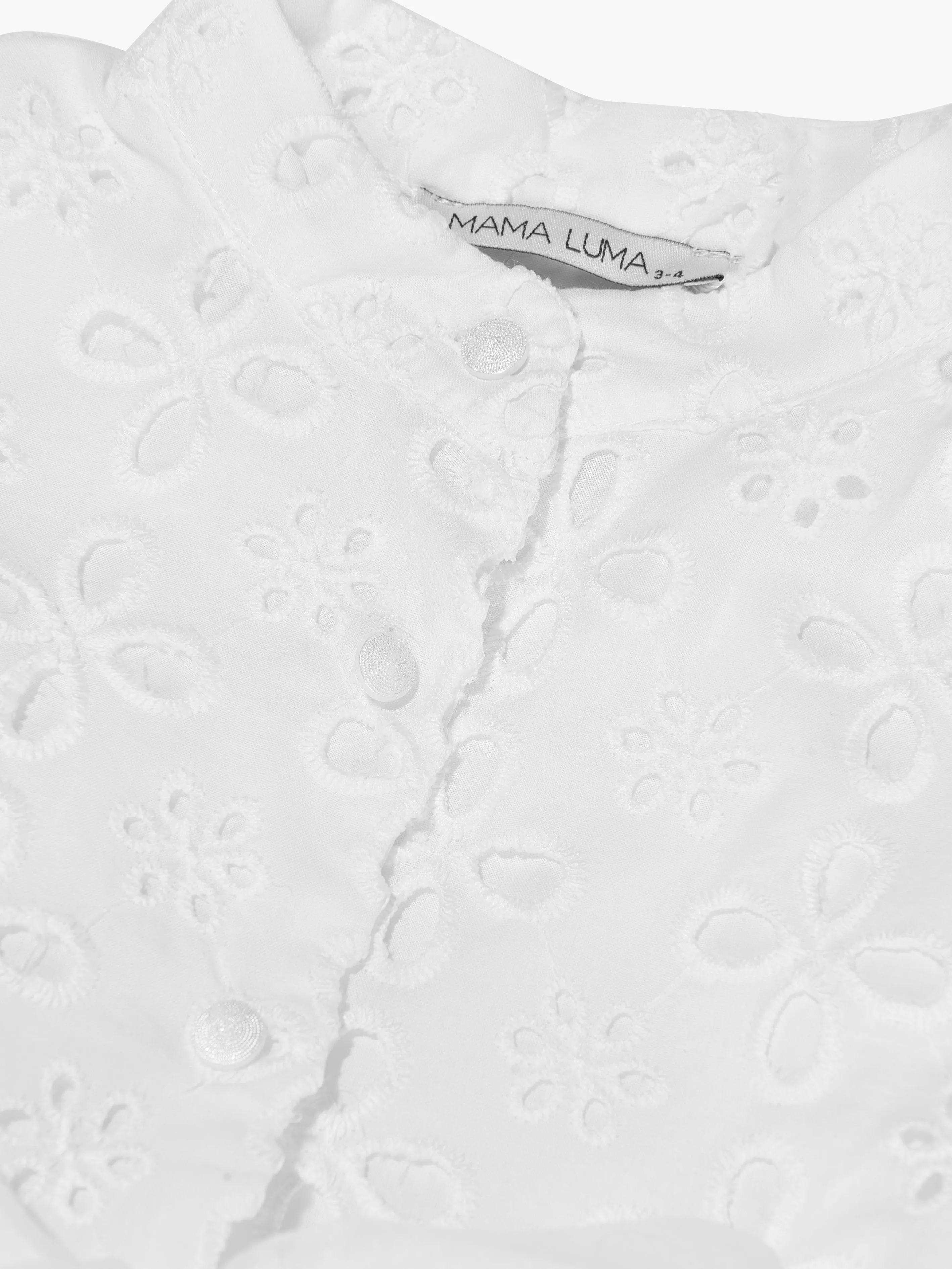 Mama Luma Girls Layered Look Dress in Ivory