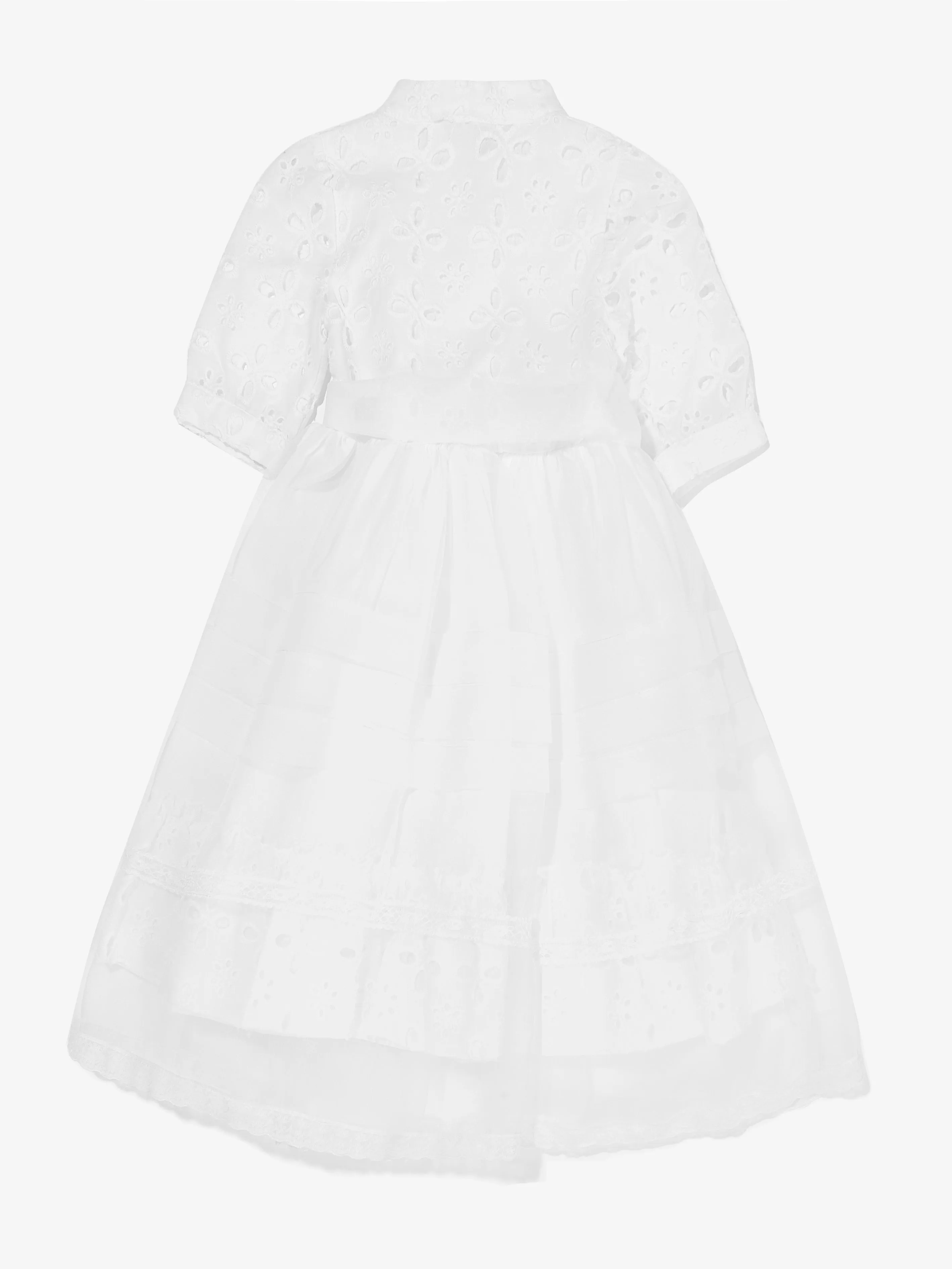 Mama Luma Girls Layered Look Dress in Ivory