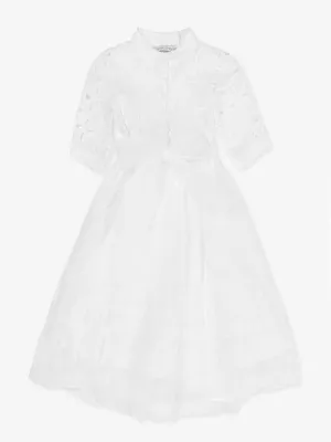 Mama Luma Girls Layered Look Dress in Ivory