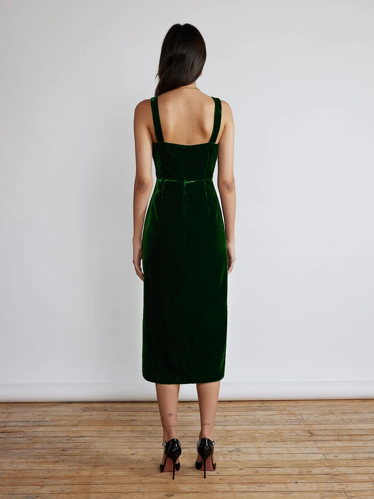 Mara Green Velvet Dress