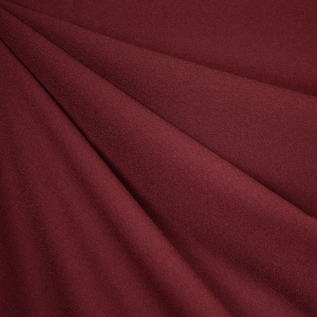Mid Weight Crepe Texture Stretch Suiting Burgundy