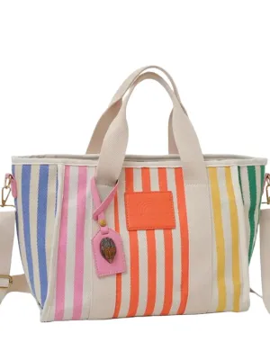 Multicolored stripes boho handbag