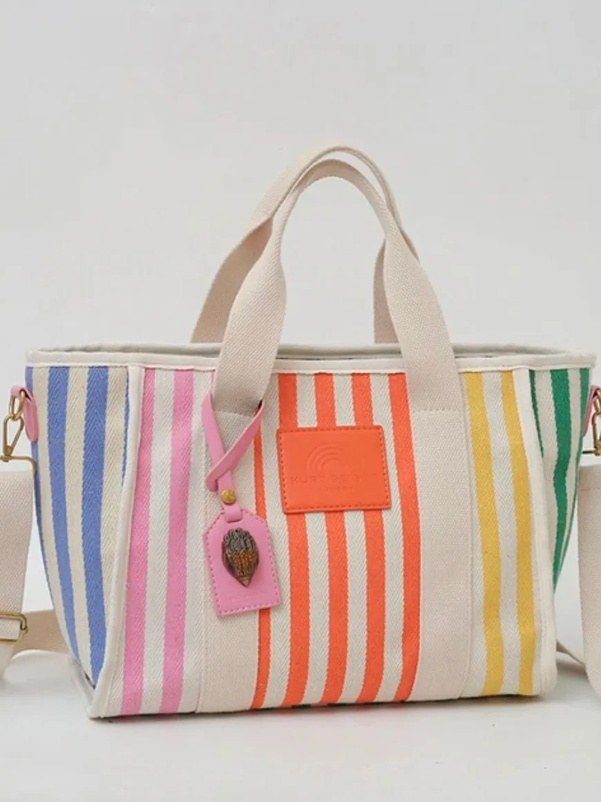 Multicolored stripes boho handbag