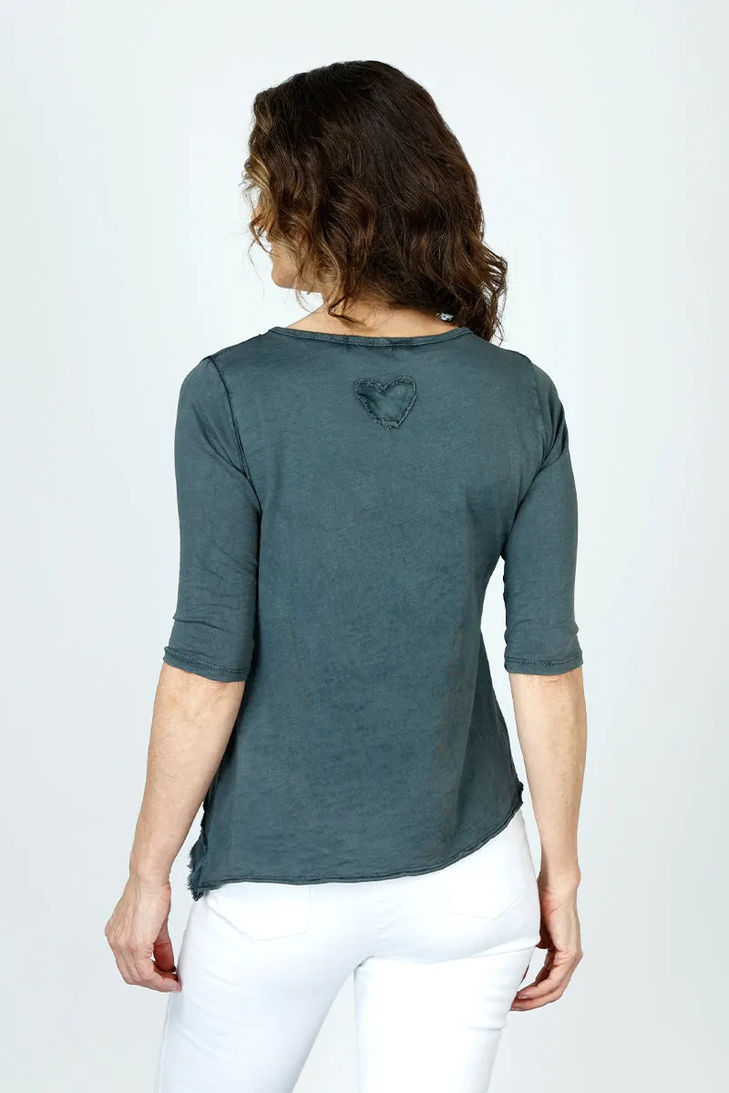 Organic Rags Asymmetrical Hem Crew