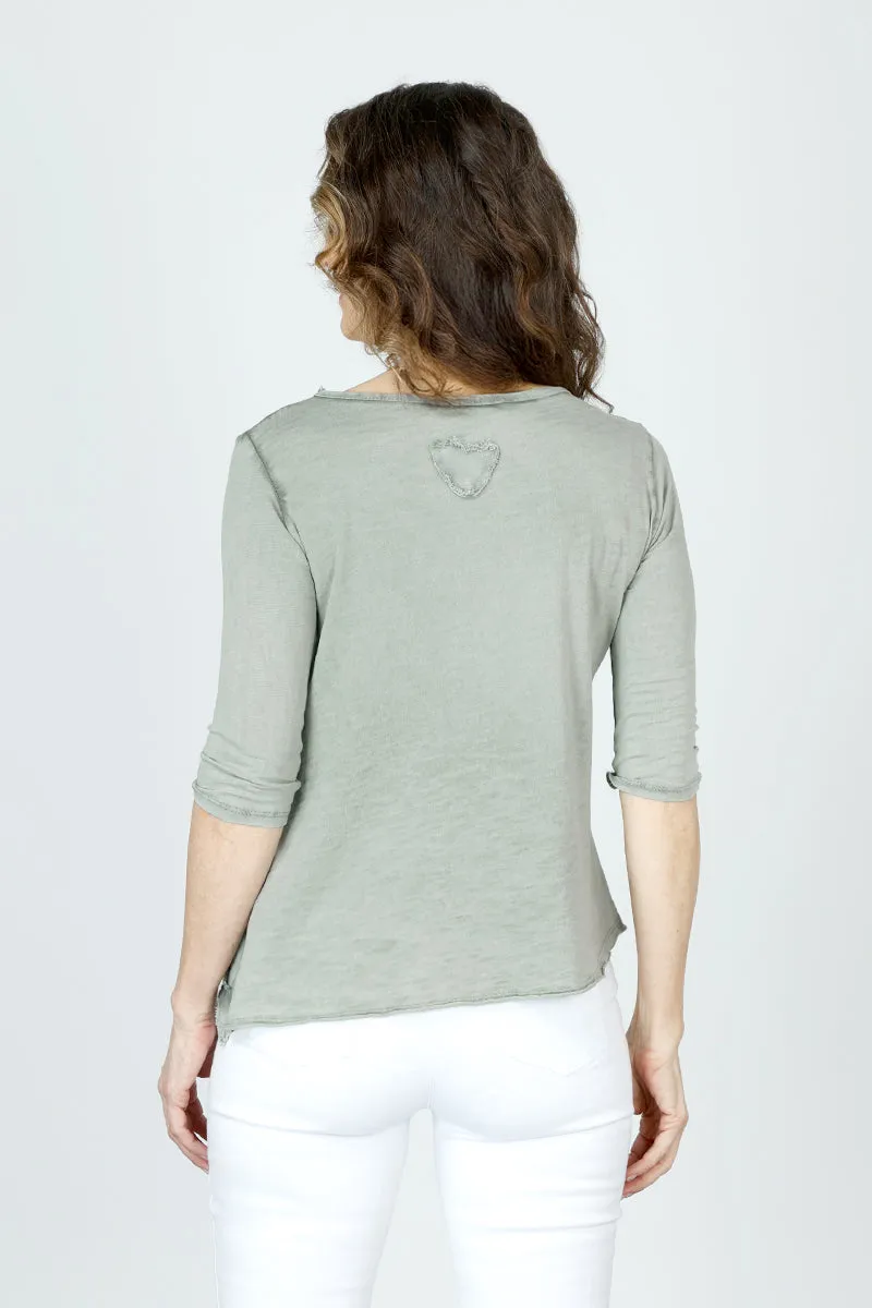 Organic Rags Asymmetrical Hem Crew