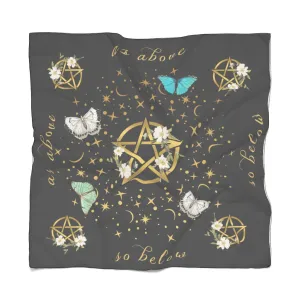 Pentagram Celestial Chiffon Scarf, Witchy Clothing, Witchy Scarf, Pentagram, Witch, Wicca, Occult