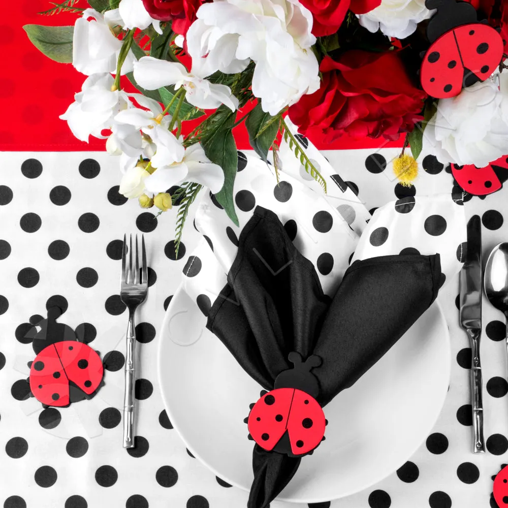 Polka Dot 20"x20" Satin Napkin - Black & White