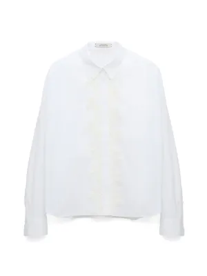 Poplin Power Blouse With Lace