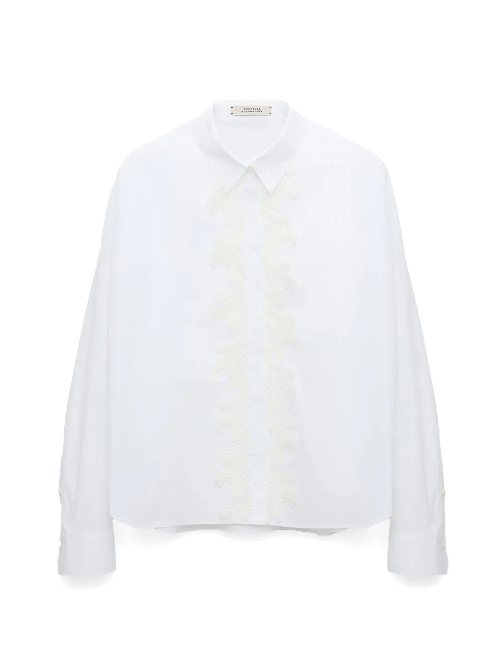Poplin Power Blouse With Lace