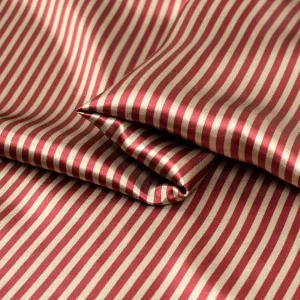 Printed Satin Design-25 Red & Cream Stripes