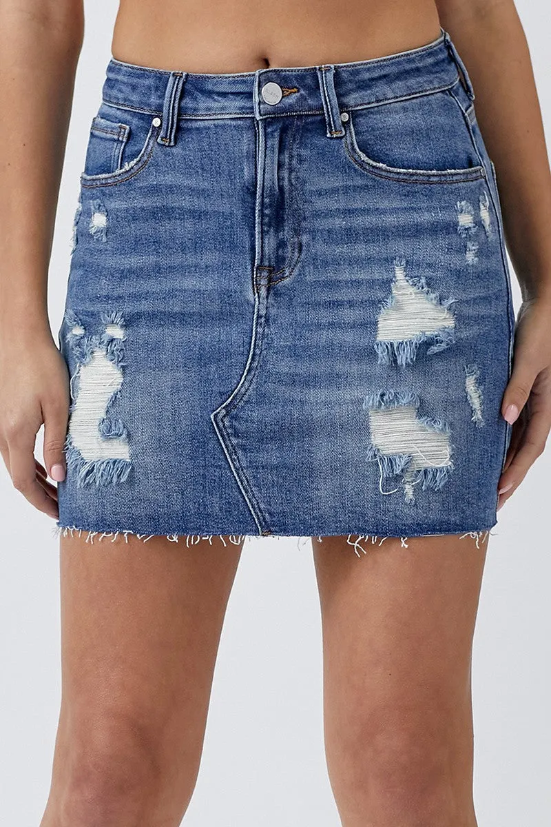 Risen Mid Rise Mini Skirt - Dark