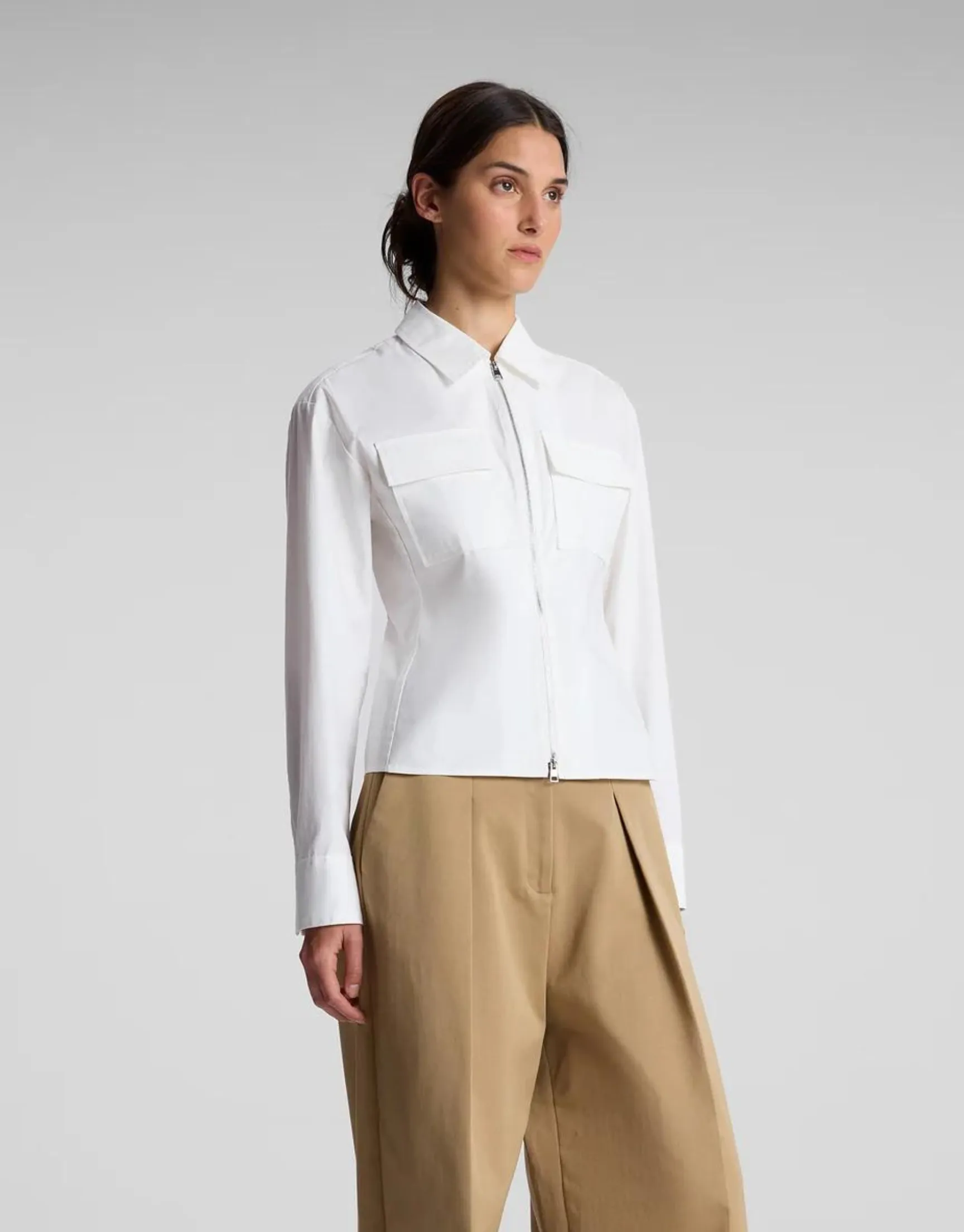 SAGE COTTON ZIP TOP