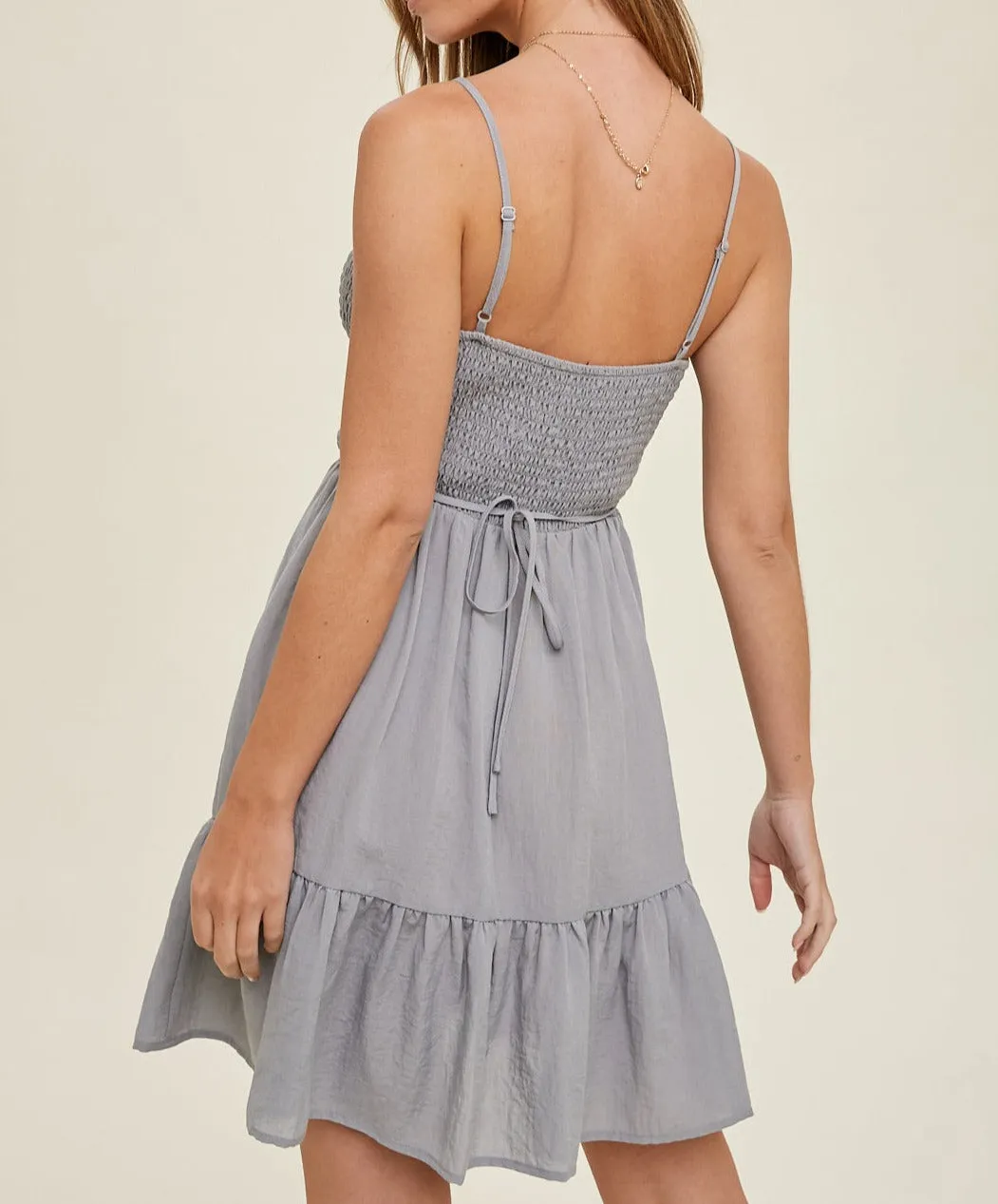 Sleeveless Mini Dress with Smocked Detail