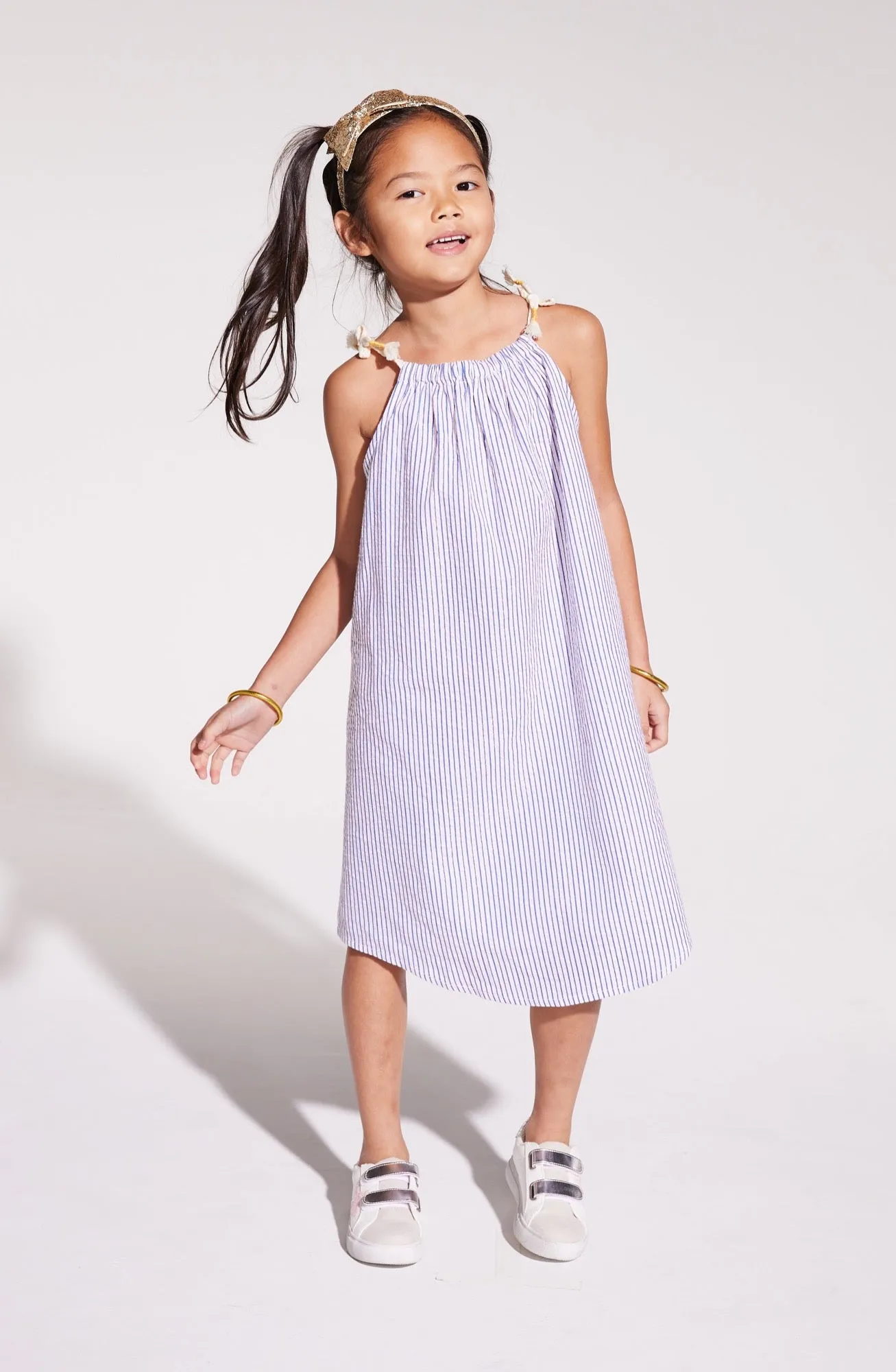 Sloop Dress - Blue Sparkle Seersucker
