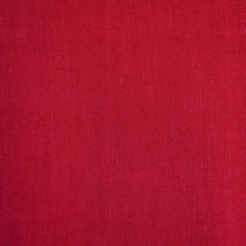 Slub Texture Linen Blend Solid Ruby