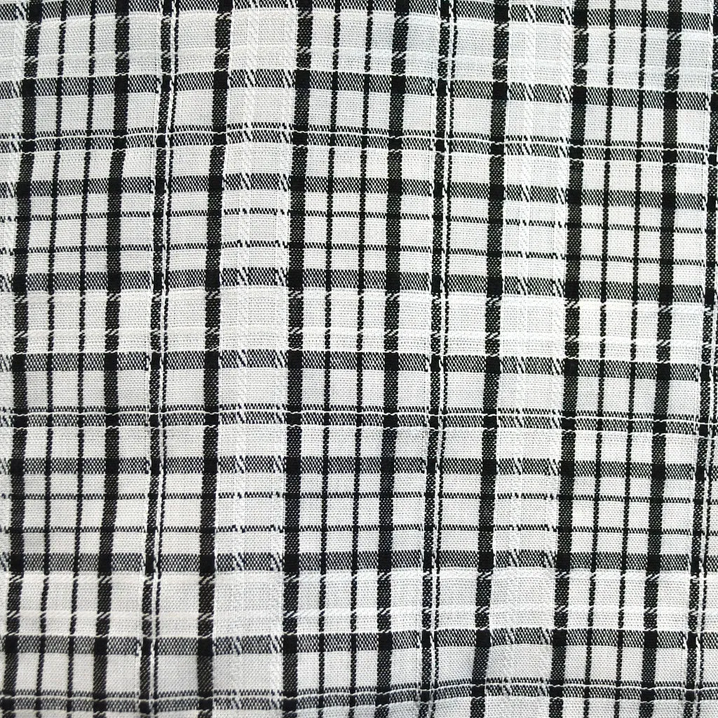 Stitch Texture Plaid Shirting Cream/Black