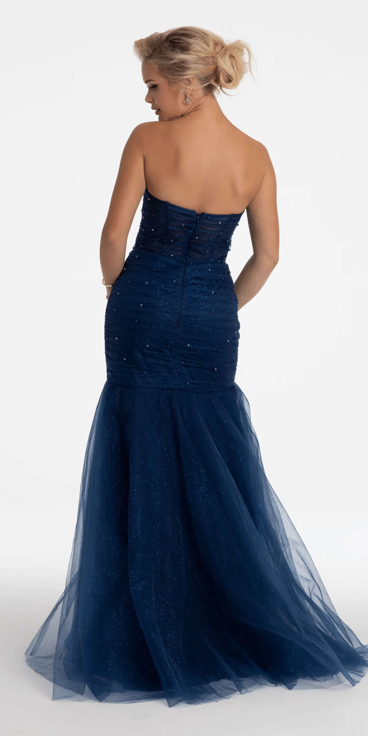 Sweetheart Sequin Glitter Mermaid Dress with Stone Accents