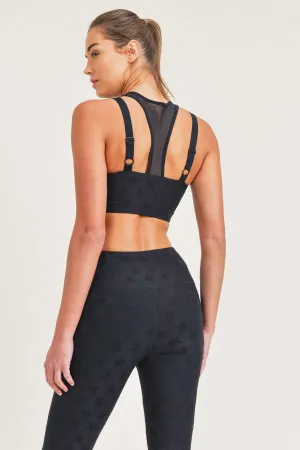 Textured Star Jacquard TACTEL Sports Bra