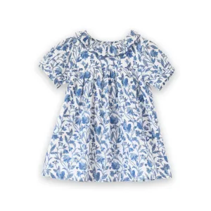 Toddler Emily dress with Lace trim | Vintage Blue