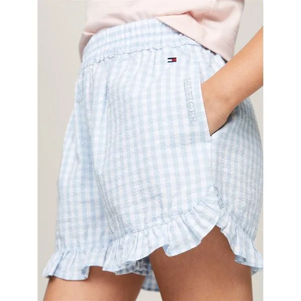 Tommy Hilfiger Gingham Ruffle Shorts Breezy Blue Check
