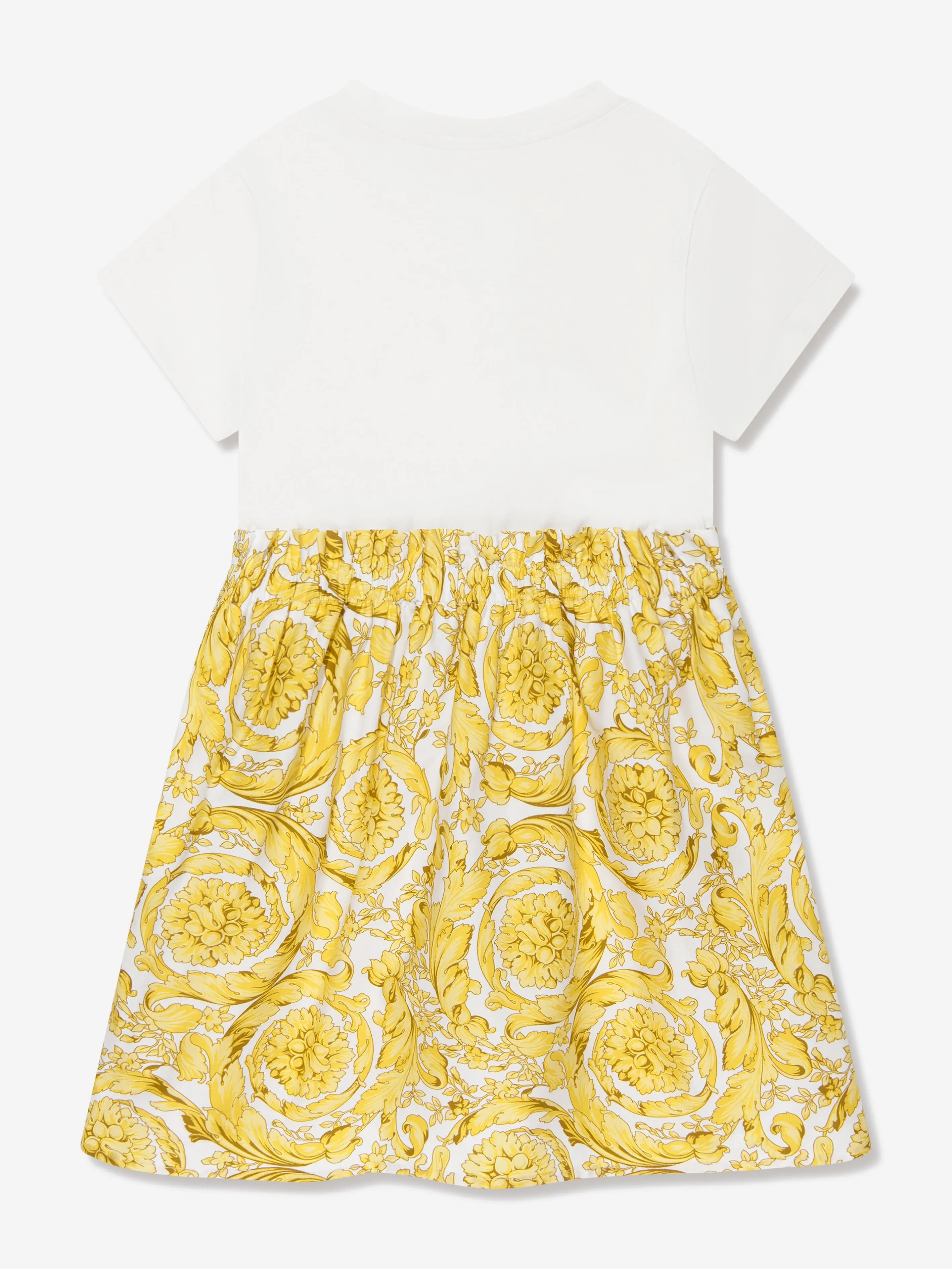 Versace Girls Barocco Logo Dress in White