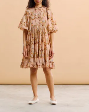 VISCOSE DOBBY MIDI DRESS