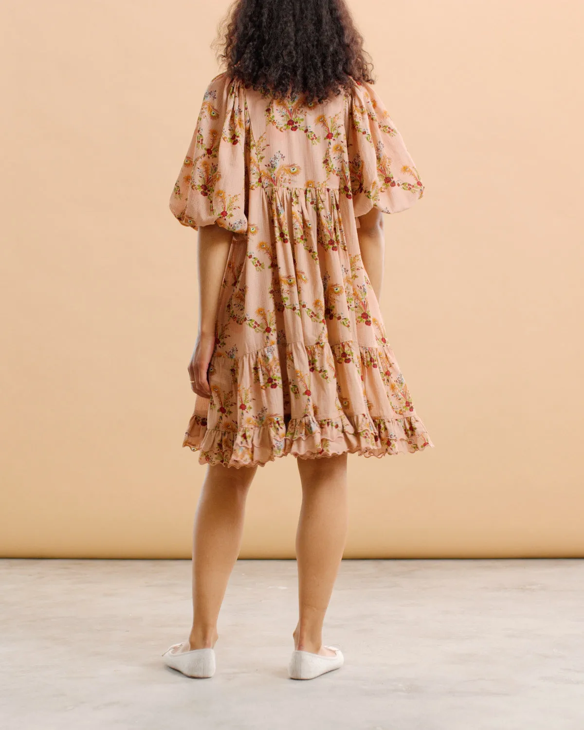 VISCOSE DOBBY MIDI DRESS