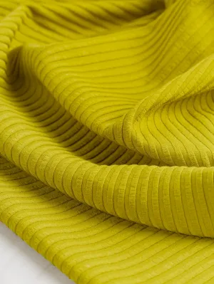 Wide Rib EcoVero Viscose Knit - Chartreuse